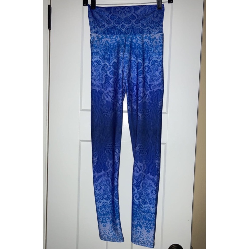 Beautiful blue lace festival rave leggings